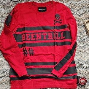 Red and Black Long Sleeve Tee